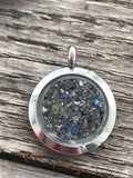 Filled round stainless locket pendant