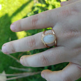 Solid Gold Oval Crown Ring