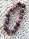 Adult Baltic amber and gemstone bracelet